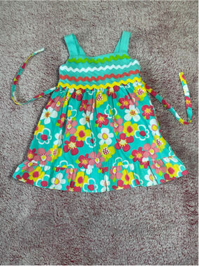 Sweet Heart Rose Toddler Girl Floral Ric Rac Trim sundress 24 months